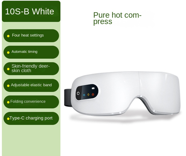 Eye Massage Device with Heat Therapy and Vibration, Foldable Rechargeable Eye Mask for Home Use