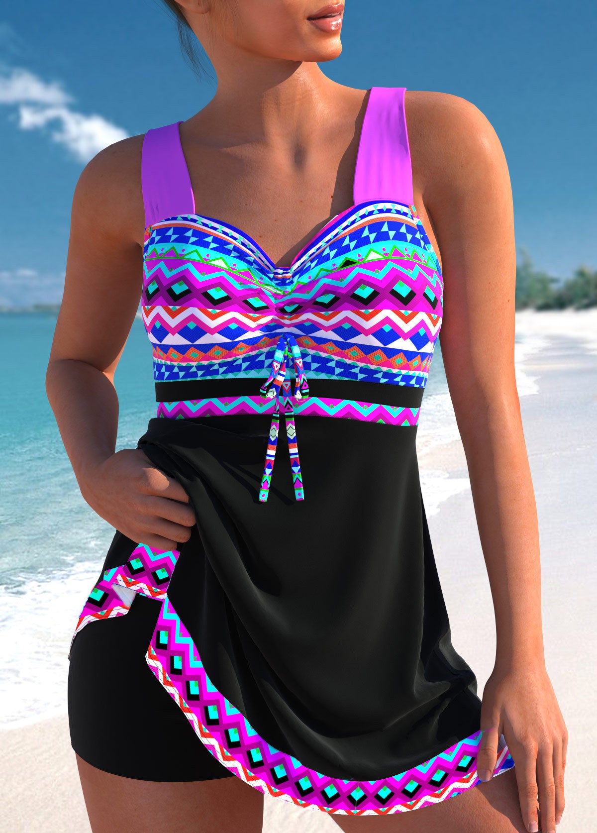 Women's Two-Piece Large-Size Bathing Suit