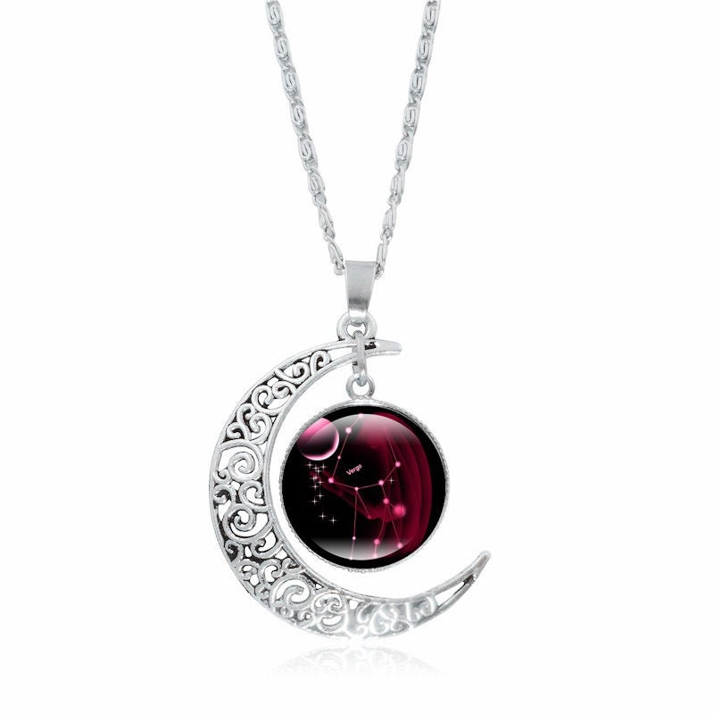 Zodiac Time Gem Luminous Necklace for Women