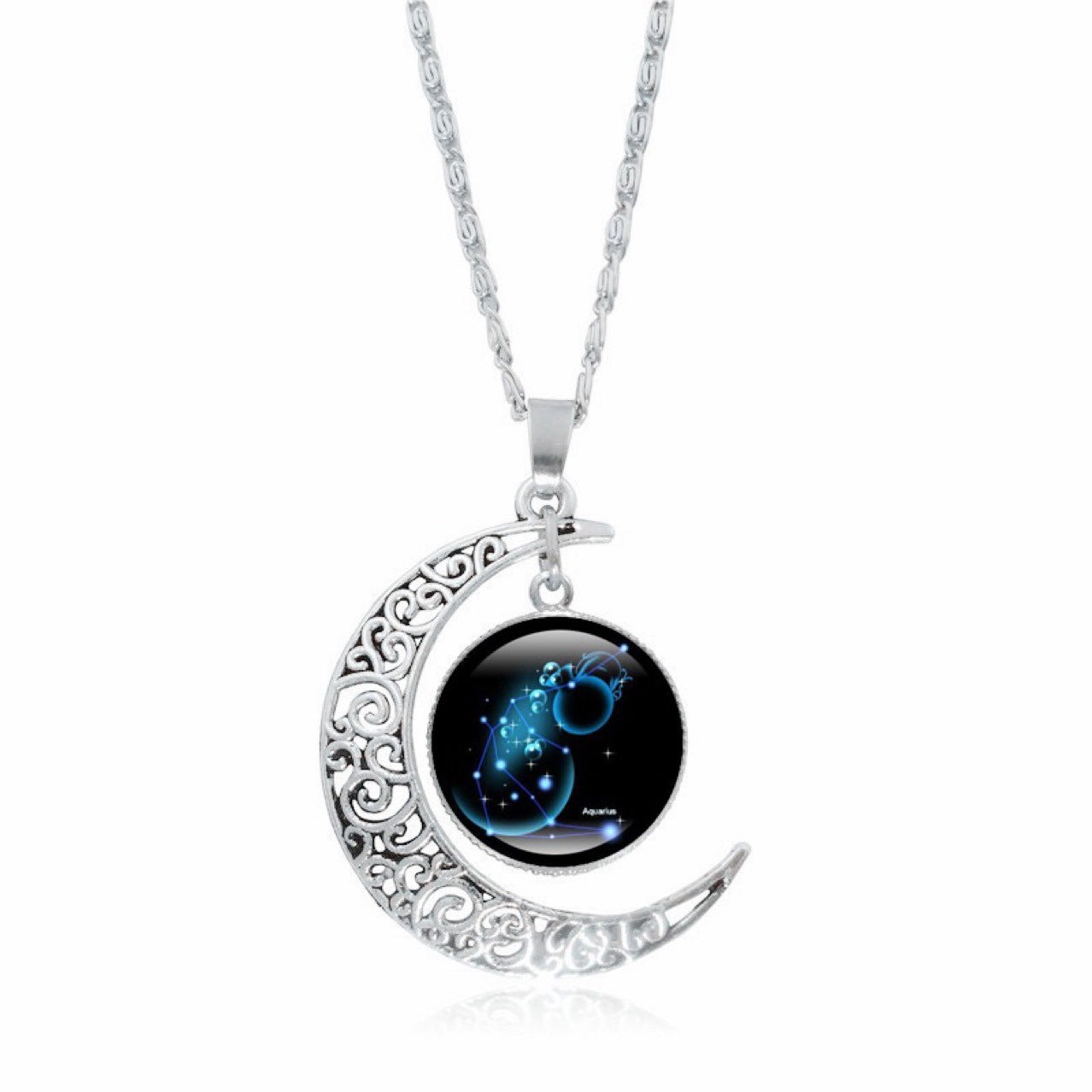 Zodiac Time Gem Luminous Necklace for Women