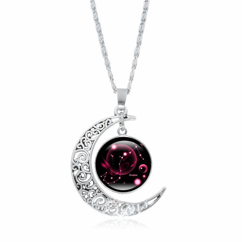 Zodiac Time Gem Luminous Necklace for Women