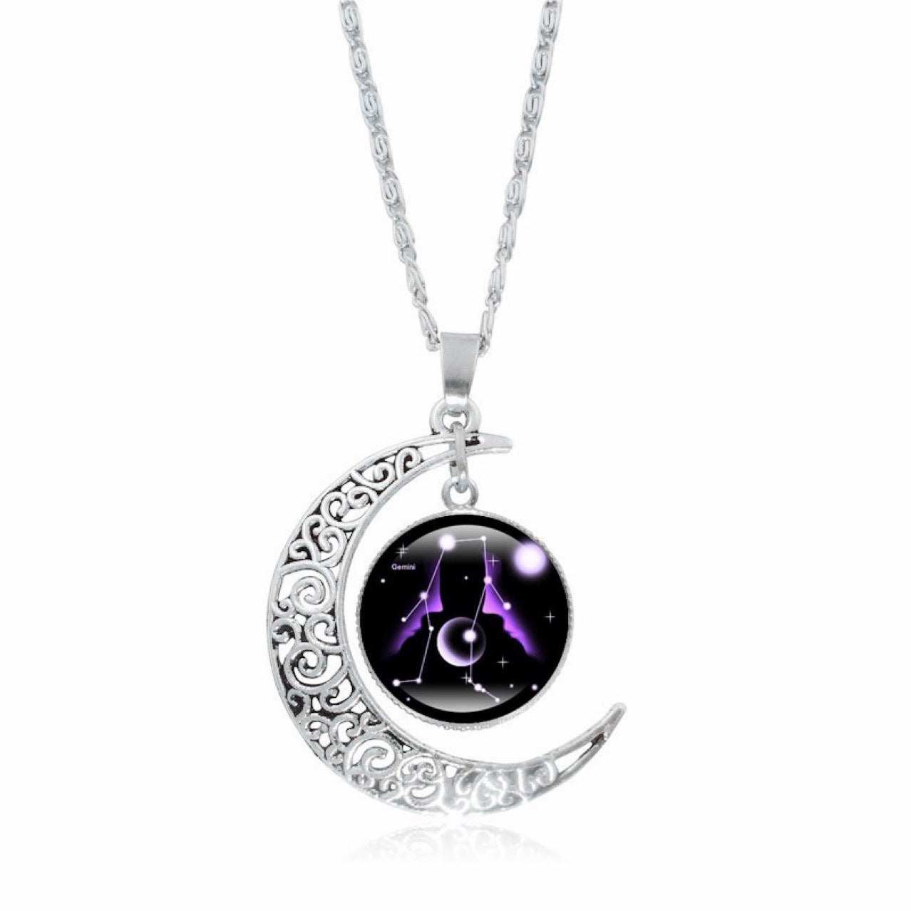Zodiac Time Gem Luminous Necklace for Women