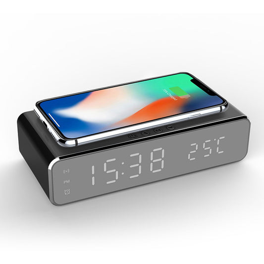 Smart LED Digital Alarm Clock with Wireless Charging