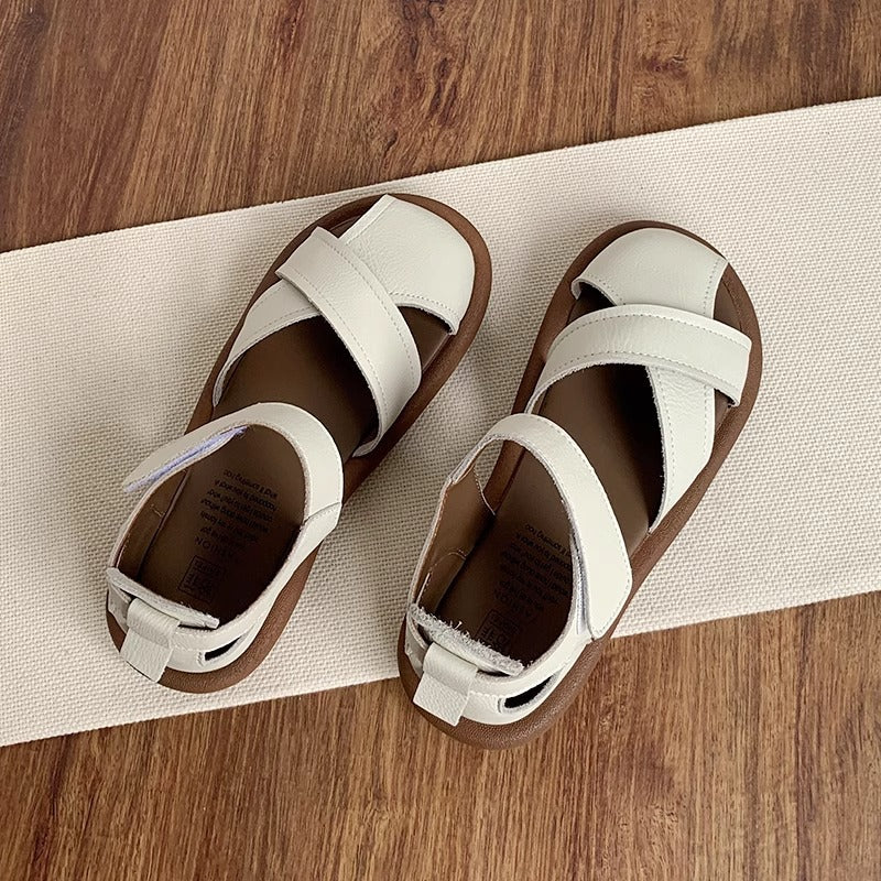 Flat Heeled Toe-Covered Sandals for Women, Casual Shoes