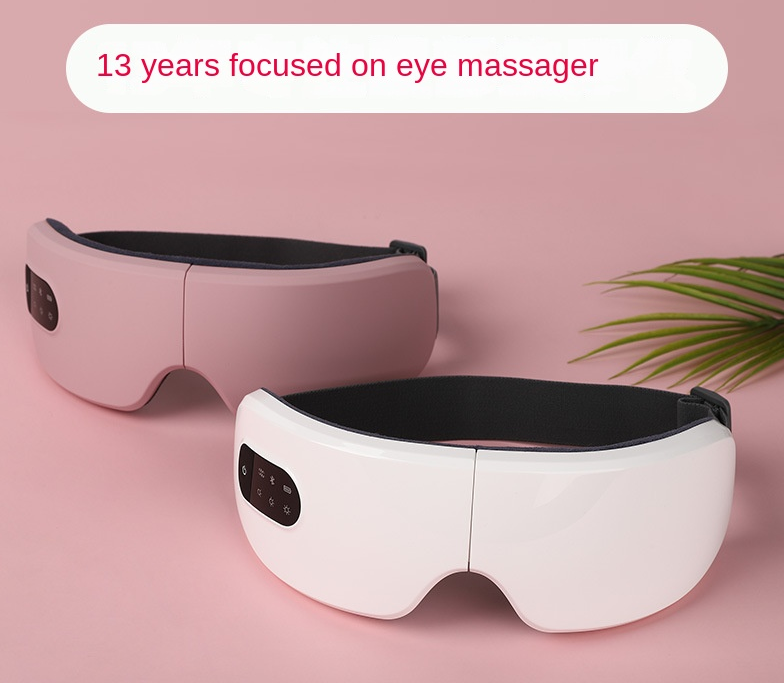 Eye Massage Device with Heat Therapy and Vibration, Foldable Rechargeable Eye Mask for Home Use