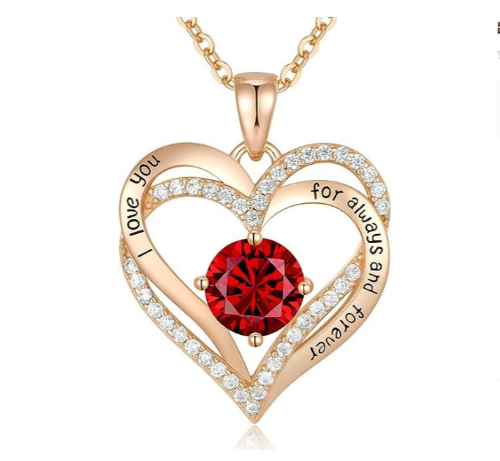 Fashionable Rose Gold and Silver Color Pendant Necklace for Women, Elegant OL Style, High-End Personalized Jewelry