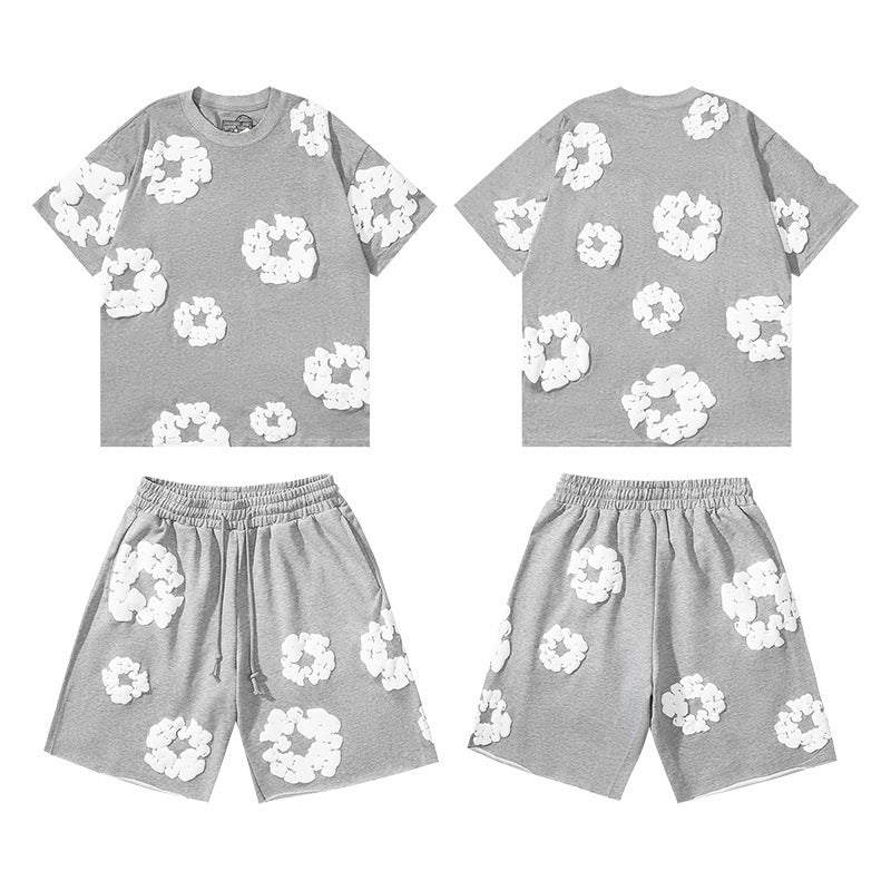 Cotton Foam Printing Series Multi-color Set Simple Casual Unisex Outfit