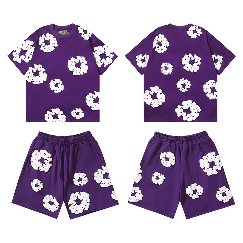 Cotton Foam Printing Series Multi-color Set Simple Casual Unisex Outfit