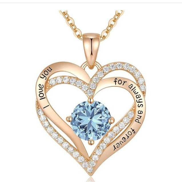Fashionable Rose Gold and Silver Color Pendant Necklace for Women, Elegant OL Style, High-End Personalized Jewelry