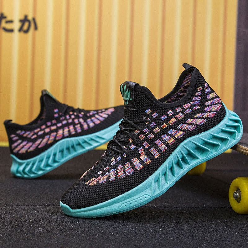 Men's Flying Weave Breathable Casual Shoes Korean Edition Trendy Running Shoes Fashion Student Shoes Sports Shoes