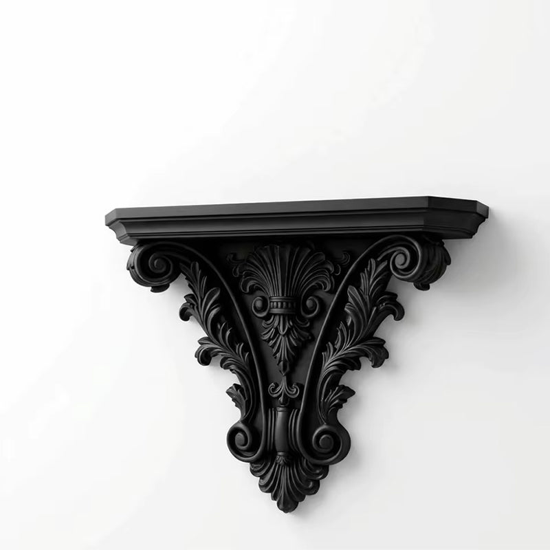 B***3D Printed Gothic Floating Shelf, Creative Carved Wall Decor, Retro Plant Display Stand for Living Room & Indoor Decor