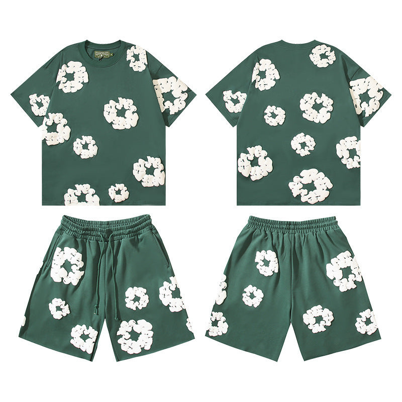 Cotton Foam Printing Series Multi-color Set Simple Casual Unisex Outfit