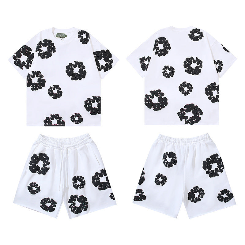 Cotton Foam Printing Series Multi-color Set Simple Casual Unisex Outfit