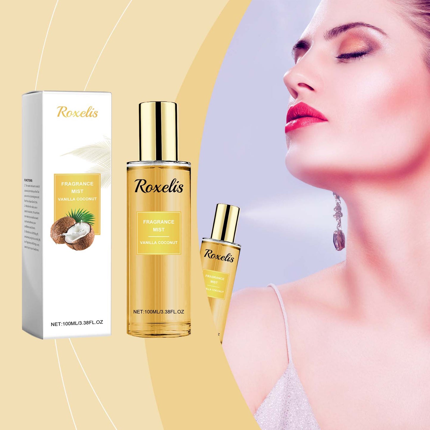 Vanilla Coconut Long Lasting Fragrance Refreshing Body Spray