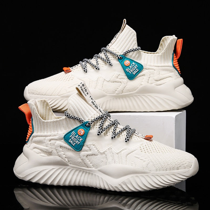 Summer Men's Shoes New Breathable Coconut Shoes Versatile Sports Dad Shoes Flying Weave Fashion Shoes Casual Mesh Running Shoes