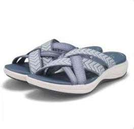 Women's Shoes Summer Slope Heel Fly Weave Cross Over Sandals European and American Large Round Toe Slippers Women