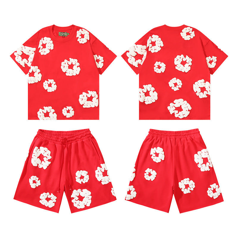 Cotton Foam Printing Series Multi-color Set Simple Casual Unisex Outfit
