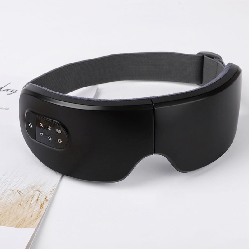 Eye Massage Device with Heat Therapy and Vibration, Foldable Rechargeable Eye Mask for Home Use