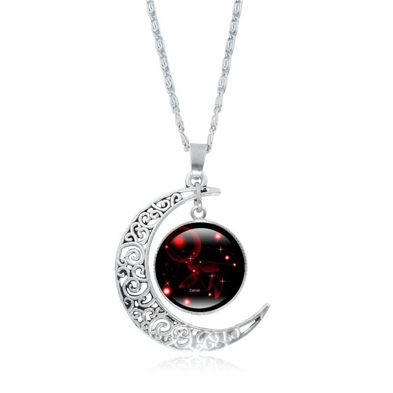Zodiac Time Gem Luminous Necklace for Women