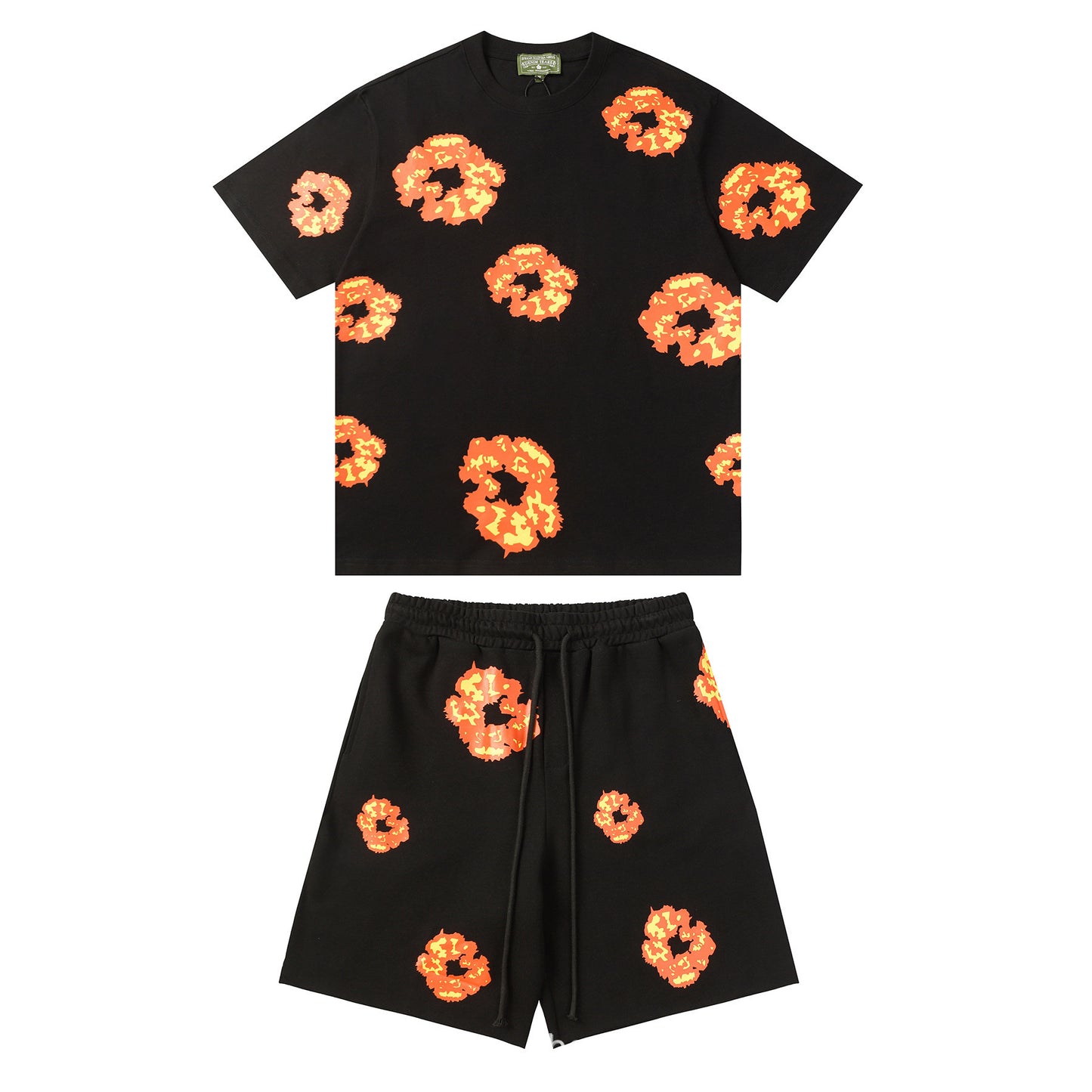 Cotton Foam Printing Series Multi-color Set Simple Casual Unisex Outfit
