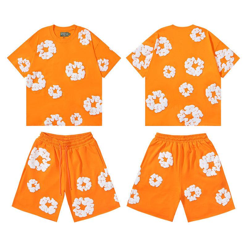 Cotton Foam Printing Series Multi-color Set Simple Casual Unisex Outfit