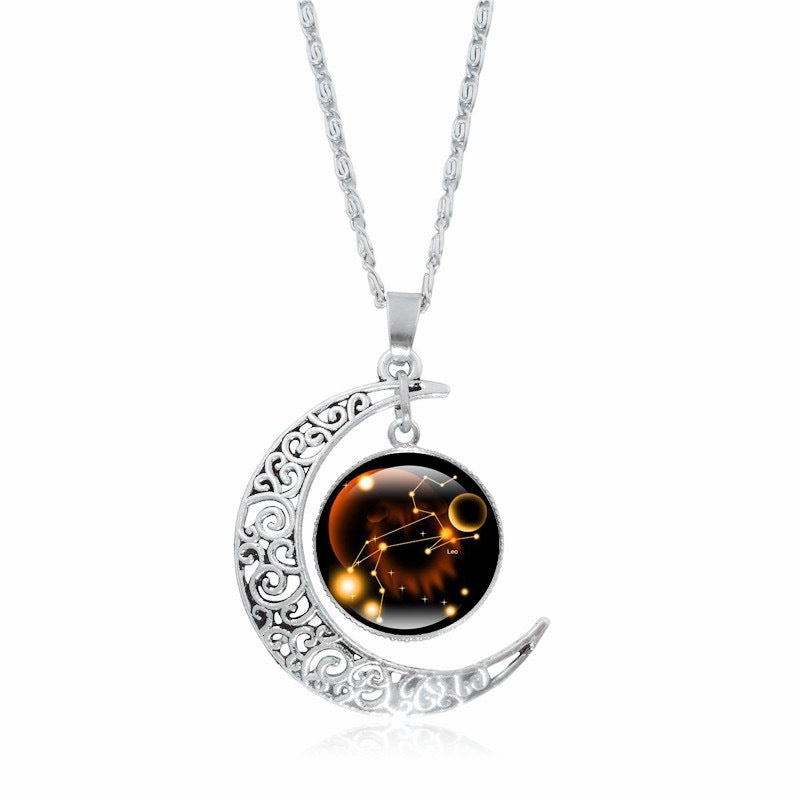 Zodiac Time Gem Luminous Necklace for Women