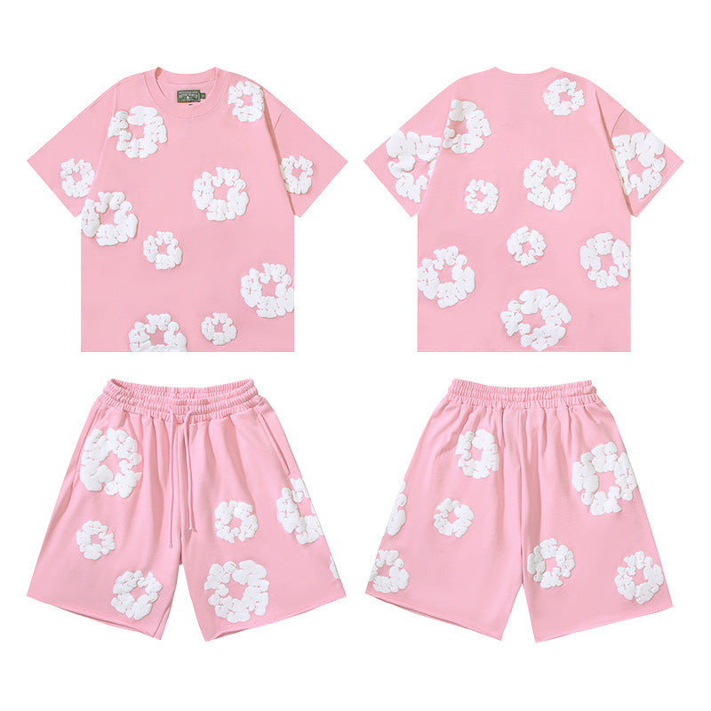 Cotton Foam Printing Series Multi-color Set Simple Casual Unisex Outfit