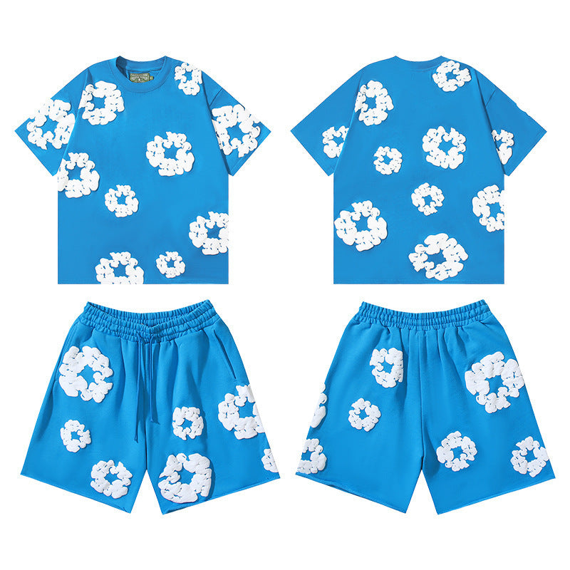 Cotton Foam Printing Series Multi-color Set Simple Casual Unisex Outfit