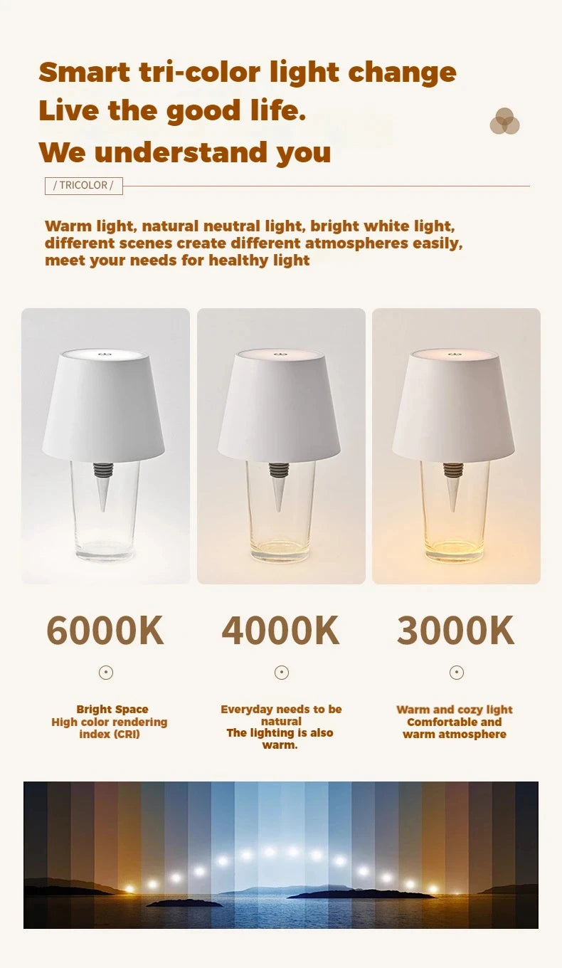 Wine Bottle LED Wireless Table Lamp