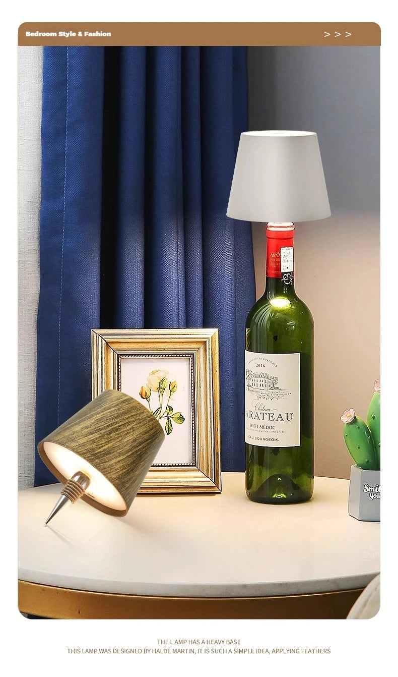 Wine Bottle LED Wireless Table Lamp