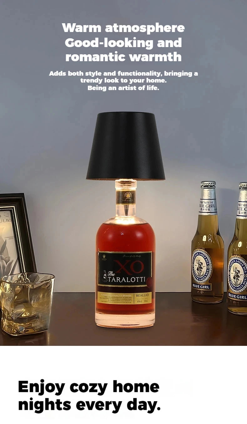 Wine Bottle LED Wireless Table Lamp